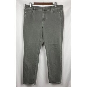 J. Jill Denim Authentic Fit Slim Ankle Jeans 14 Sage Green Stretch Soft Grunge